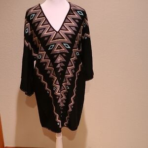 Wildheart Women's Black And Brown Tunic Top Size M